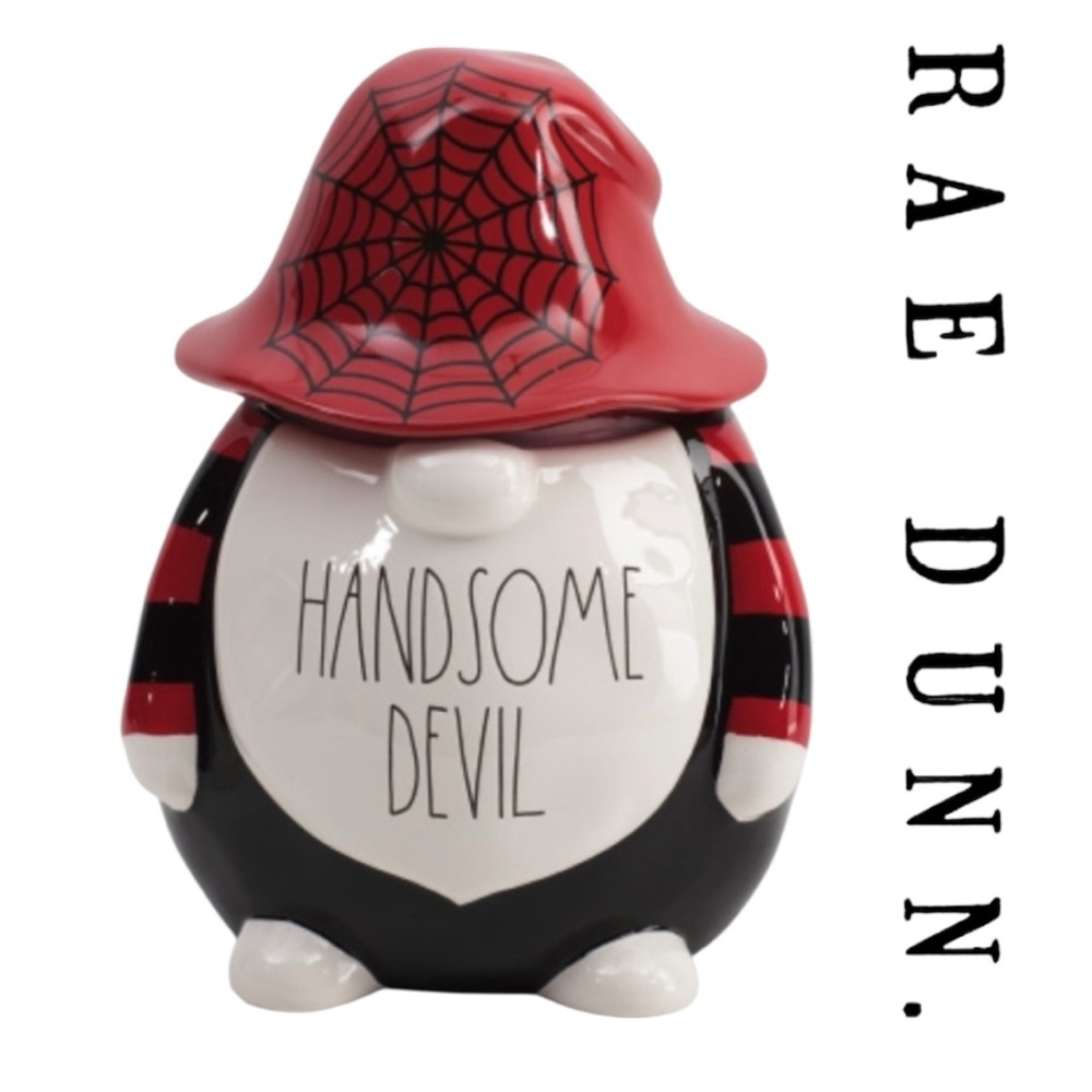 RAE DUNN Handsome Devil Gnome Canister